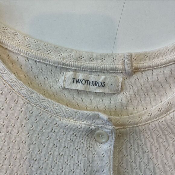 Twothirds Pointelle Henley Tee Small - Picture 3 of 9